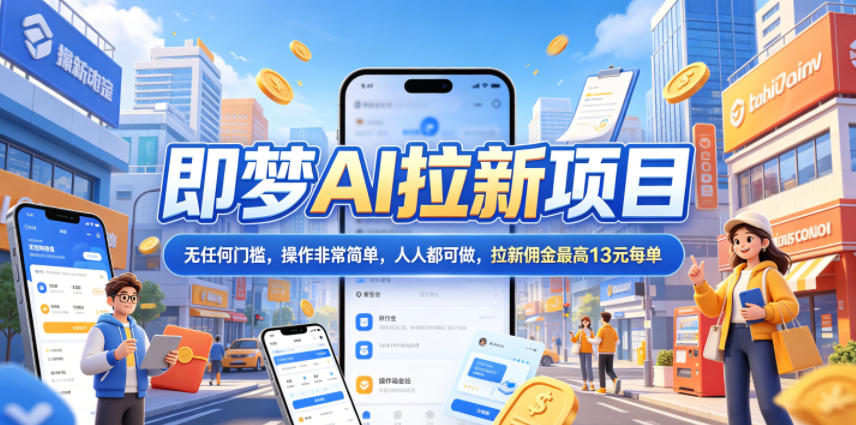 2026年即梦AI拉新项目最新玩法,无任何门槛,操作非常简单,人人都可做,拉新佣金最高13米每单(更新07月25日)-云网创