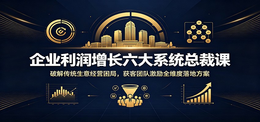 企业利润增长六大系统总裁课:破解传统生意经营困局,获客团队激励全维度落地方案-云网创
