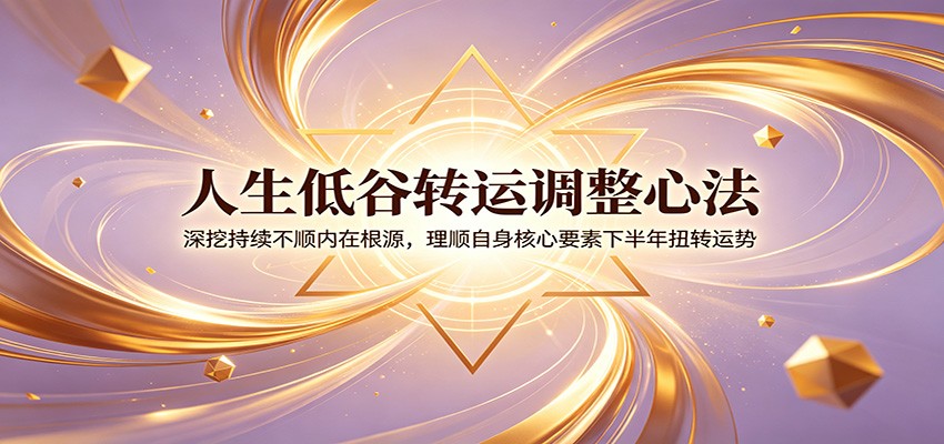 人生低谷转运调整心法：深挖持续不顺内在根源，理顺自身核心要素下半年扭转运势-云网创
