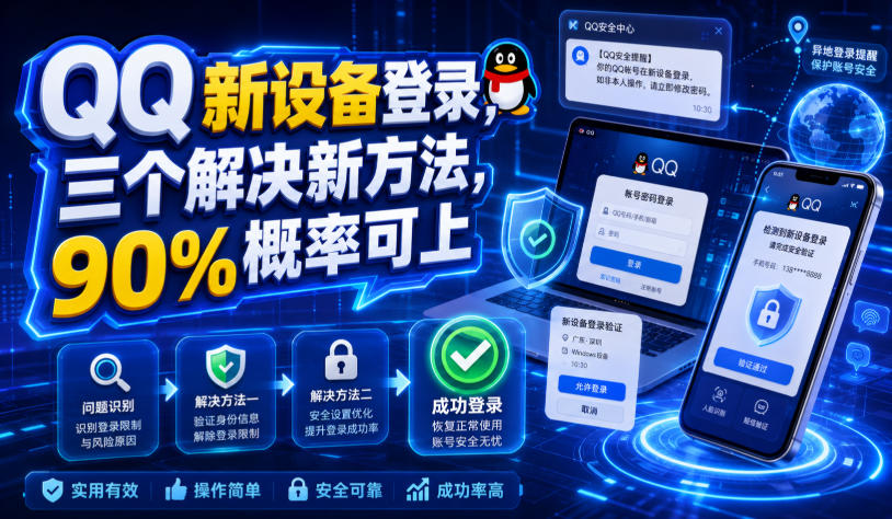 QQ新设备登录，三个解决新方法，90%概率可上-云网创