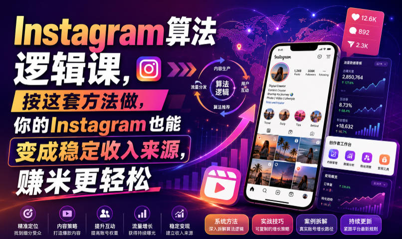Instagram算法逻辑课，按这套方法做，你的Instagram也能变成稳定收入来源，賺米更轻松【原创双语字幕】-云网创