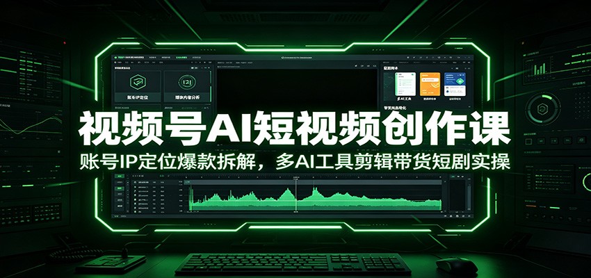 视频号AI短视频创作课：账号IP定位爆款拆解，多AI工具剪辑带货短剧实操-云网创