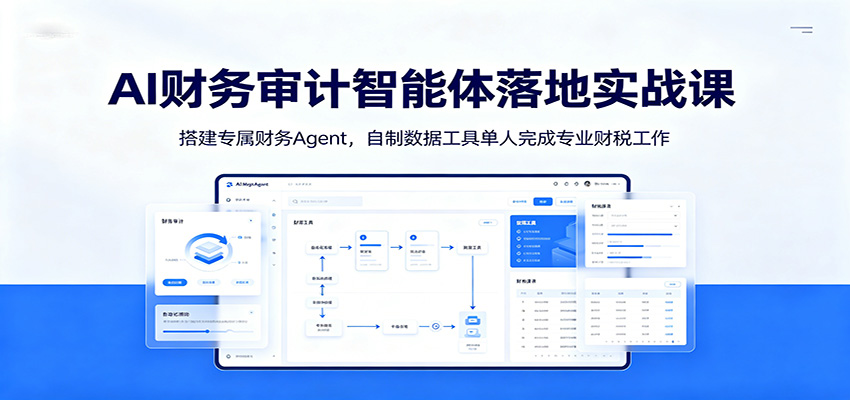 AI财务审计智能体落地实战课:搭建专属财务Agent,自制数据工具单人完成专业财税工作-云网创