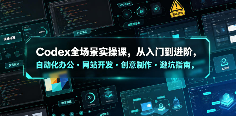 Codex全场景实操课,从入门到进阶,自动化办公・网站开发・创意制作・避坑指南,全流程教学-云网创