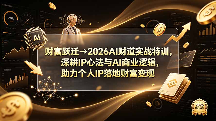 财富跃迁→2026AI财道实战特训,深耕IP心法与AI商业逻辑,助力个人IP落地财富变现-云网创