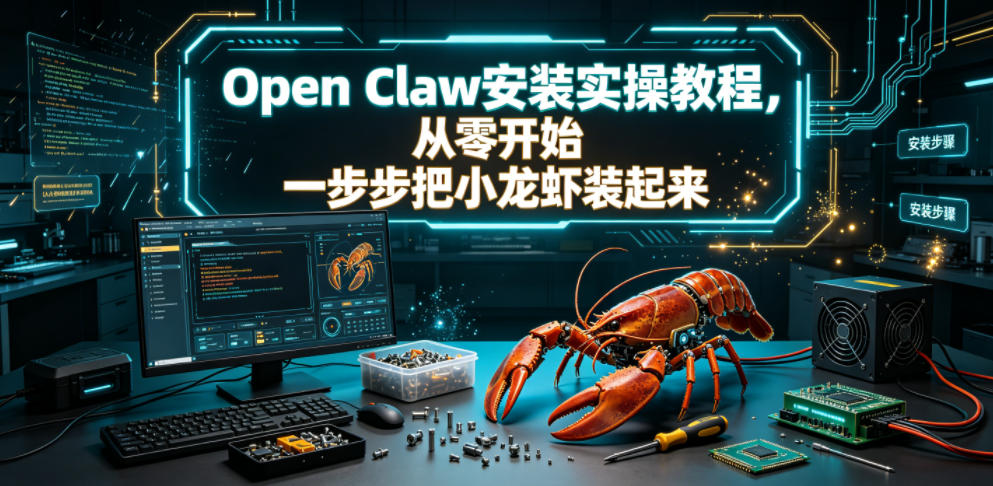 Open Claw安装实操教程，从零开始一步步一步步把小龙虾装起来-云网创