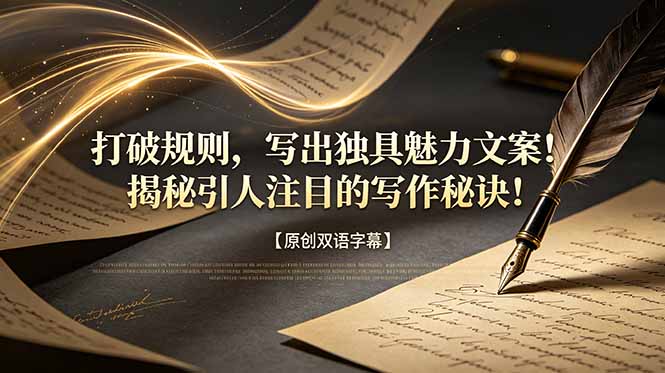 打破规则，写出独具魅力文案！揭秘引人注目的写作秘诀！【原创双语字幕】-云网创