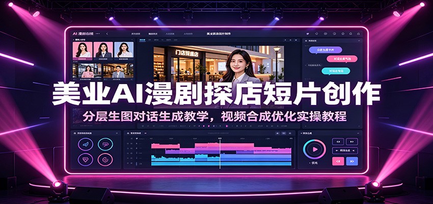 美业AI漫剧探店短片创作：分层生图对话生成教学，视频合成优化实操教程-云网创