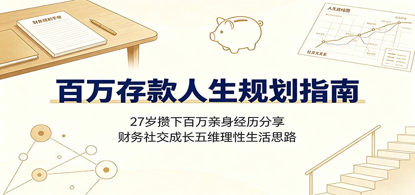 百万存款人生规划指南：27岁攒下百万亲身经历分享，财务社交成长五维理性生活思路-云网创