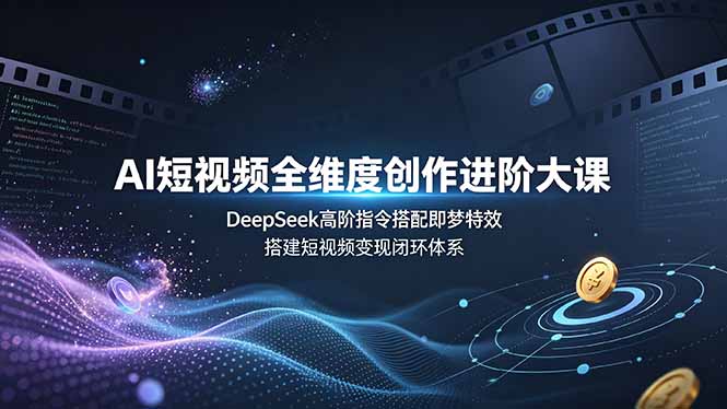 AI短视频全维度创作进阶大课，DeepSeek高阶指令搭配即梦特效，搭建短视频变现闭环体系-云网创