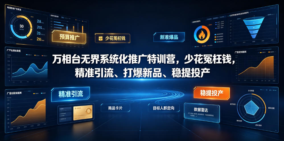 万相台无界系统化推广特训营VI0.0，少花冤枉钱，精准引流、打爆新品、稳提投产(全程录音+字幕)-云网创