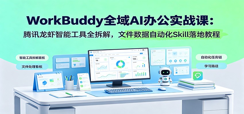 WorkBuddy全域AI办公实战课:腾讯龙虾智能工具全拆解,文件数据自动化Skill落地教程-云网创