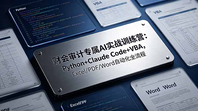 财会审计专属 AI实战训练营-更新:Python+Claude Code+VBA,Excel/PDF/Word自动化全流程-云网创