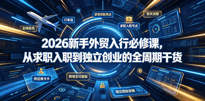 2026新手外贸入行必修课，从求职入职到独立创业的全周期干货-云网创