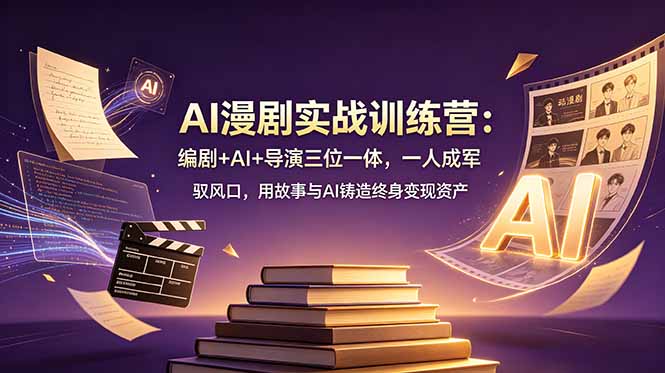AI漫剧实战训练营：编剧+AI+导演三位一体，一人成军 驭风口，用故事与AI铸造终身变现资产-云网创