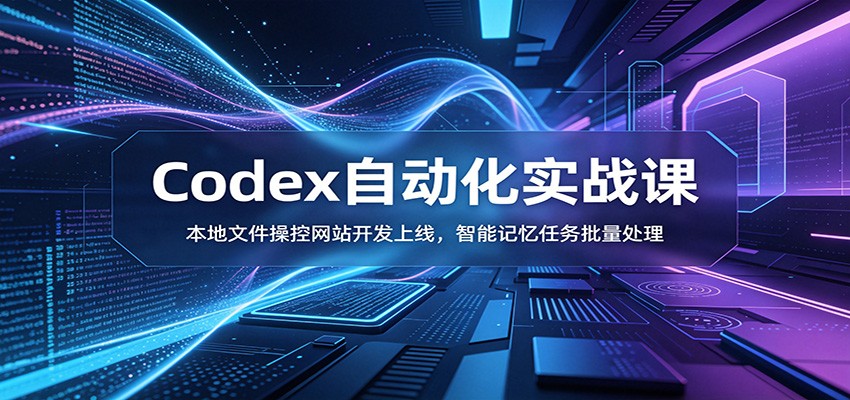 Codex自动化实战课：本地文件操控网站开发上线，智能记忆任务批量处理-云网创
