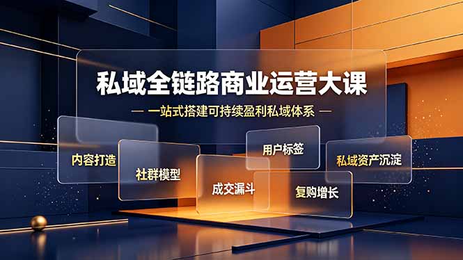 私域全链路商业运营大课,内容打造社群模型成交漏斗,一站式搭建可持续盈利私域体系-云网创