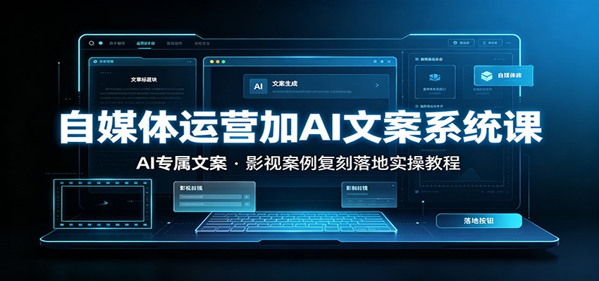 自媒体运营加AI文案系统课：：AI专属文案，影视案例复刻落地实操教程-云网创