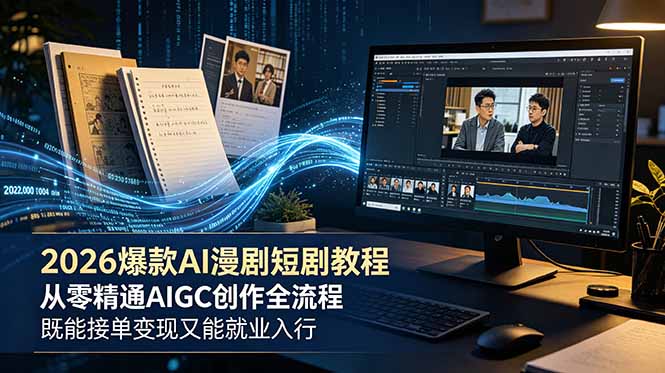 2026 爆款 AI 漫剧短剧教程 从零精通 AIGC 创作全流程 既能接单变现又能就业入行-云网创