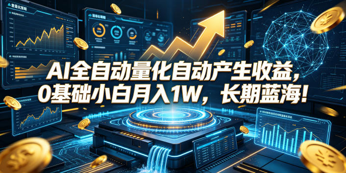 AI全自动量化自动产生收益,0基础小白月入1W,长期蓝海!【揭秘】-云网创