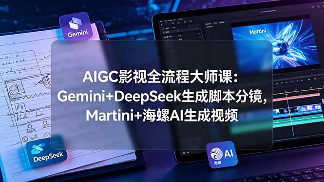 AIGC影视全流程大师课：Gemini+DeepSeek生成脚本分镜，Martini+海螺AI生成视频-云网创