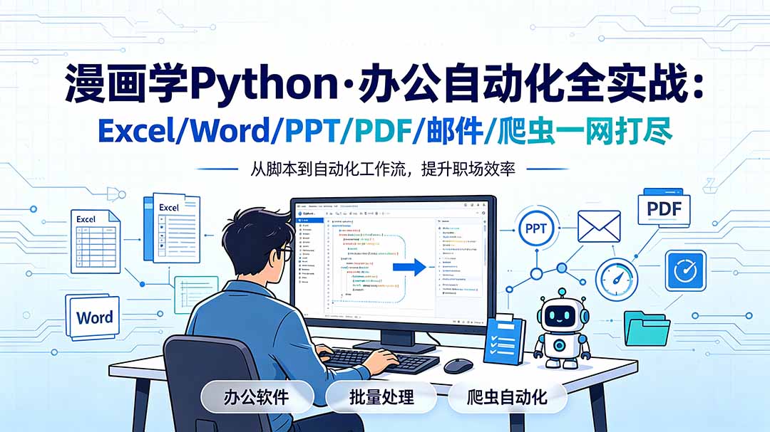 漫画学Python·办公自动化全实战:Excel/Word/PPT/PDF/邮件/爬虫一网打尽-云网创