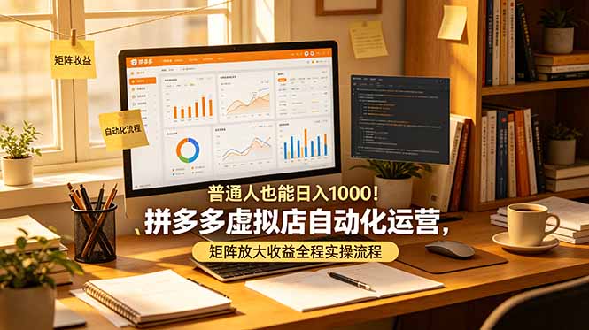 普通人也能日入 1000！拼多多虚拟店自动化运营，矩阵放大收益全程实操流程-云网创