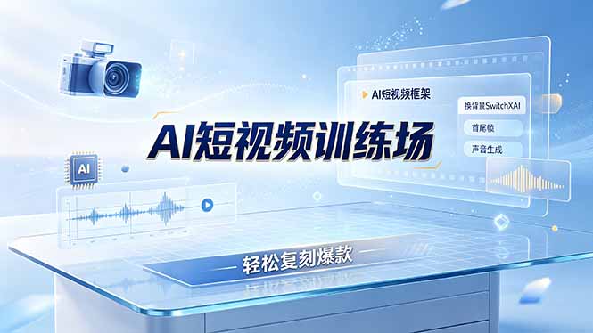 老陈AI短视频训练场:AI短视频框架+换背景SwitchXAI+首尾帧+声音生成,轻松复刻爆款-云网创