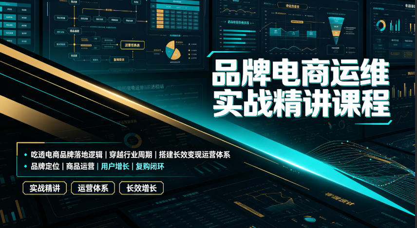 品牌电商运维实战精讲课程|吃透电商品牌落地逻辑、穿越行业周期、搭建长效变现运营体系-云网创