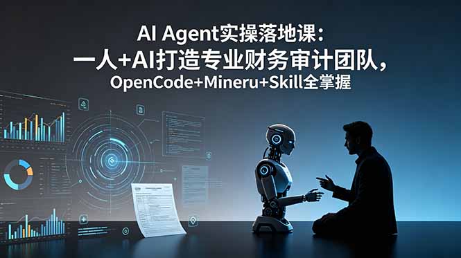 AI Agent实操落地课:一人+AI打造专业财务审计团队,OpenCode+Mineru+Skill全掌握-云网创