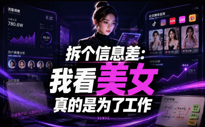 【理直气壮】我给看美女找了一个非常恰当的理由，信息差项目-云网创