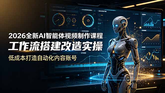 2026全新AI Codex智能体视频制作课程，工作流搭建改造实操，低成本打造自动化内容账号-云网创