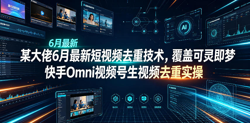 某大佬6月最新短视频去重技术,覆盖可灵即梦快手Omni视频号生视频去重实操-云网创