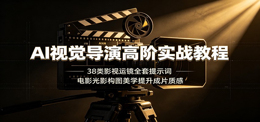 AI视觉导演高阶实战教程:38类影视运镜全套提示词,电影光影构图美学提升成片质感-云网创