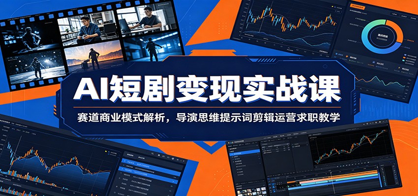 AI短剧变现实战课:赛道商业模式解析,导演思维提示词剪辑运营求职教学-云网创