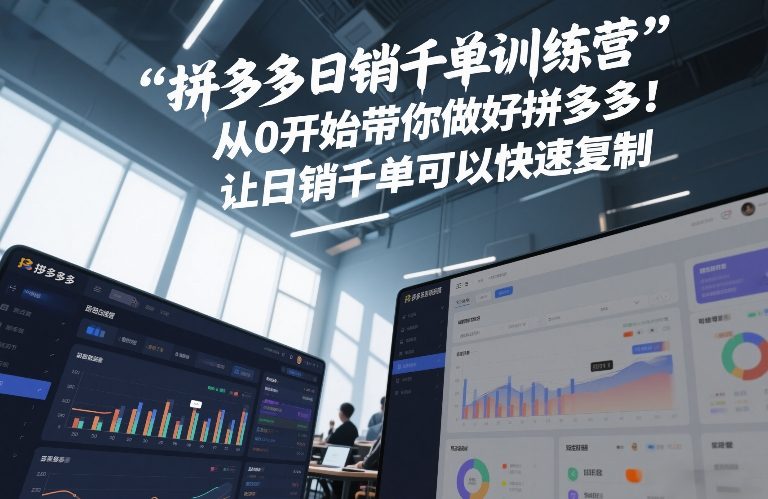 拼多多日销千单训练营，从0开始带你做好拼多多，让日销千单可以快速复制(更新26年7月)-云网创