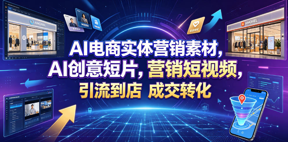 AI电商实体营销素材,AI创意短片,高效打造营销短视频,轻松引流到店,稳定提升门店客流与成交转化-云网创