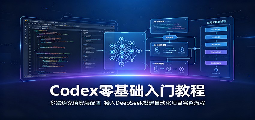 Codex零基础入门教程：多渠道充值安装配置，接入DeepSeek搭建自动化项目完整流程-云网创