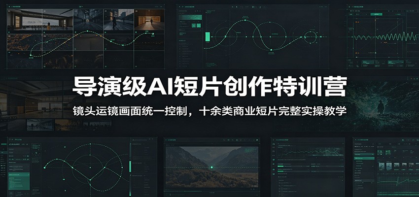 导演级AI短片创作特训营：镜头运镜画面统一控制，十余类商业短片完整实操教学(更新)-云网创