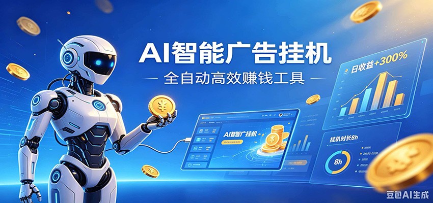 AI智能广告挂机,小白轻松上手,在家自动赚收益-云网创