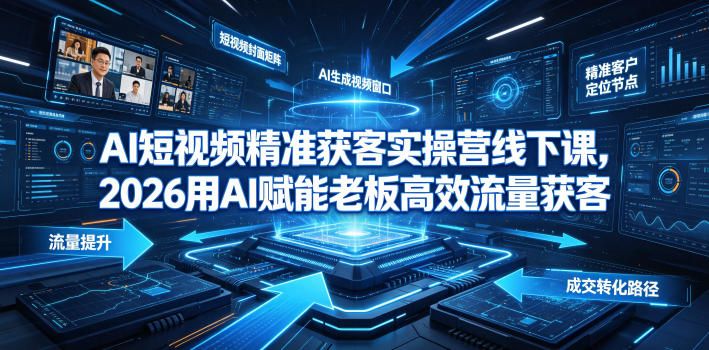 AI短视频精准获客实操营6月10-14号线下课,2026用AI赋能老板高效流量获客-云网创