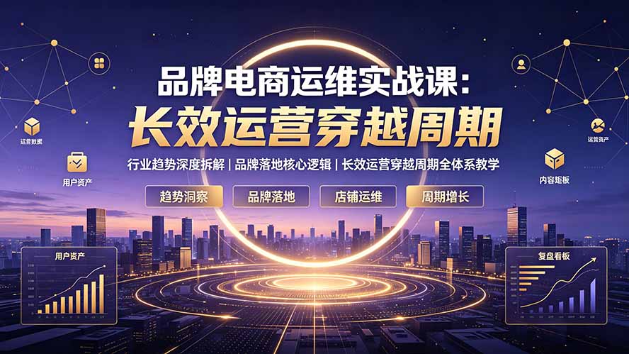 品牌电商运维实战课：行业趋势深度拆解｜品牌落地核心逻辑｜长效运营穿越周期全体系教学-云网创