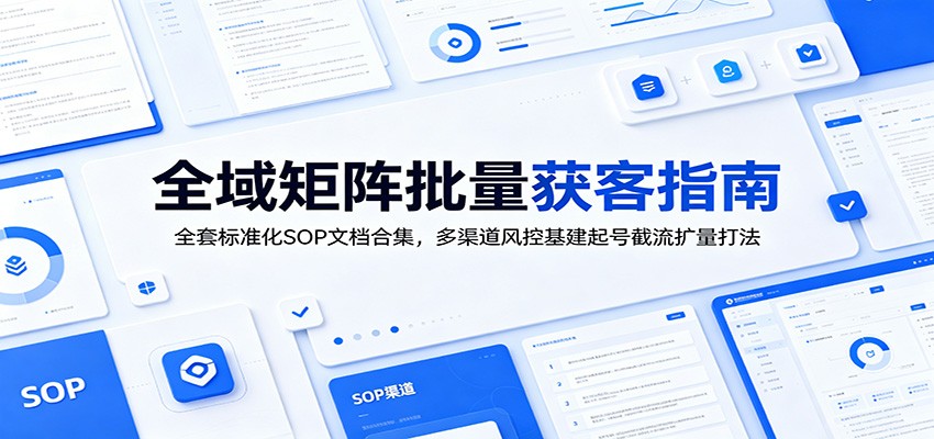 全域矩阵批量获客指南:全套标准化SOP文档合集,多渠道风控基建起号截流扩量打法-云网创