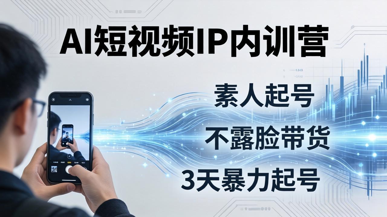 2026AI短视频IP内训营-更新：从素人起号到不露脸带货，3天暴力起号全流程拆解-云网创
