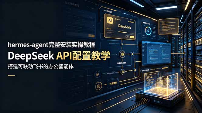 hermes-agent完整安装实操教程，DeepSeek API配置教学，搭建可联动飞书的办公智能体-云网创