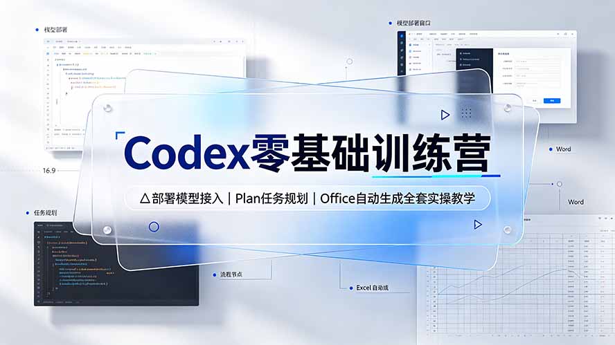 Codex零基础训练营:部署模型接入|Plan任务规划|Office自动生成全套实操教学-云网创