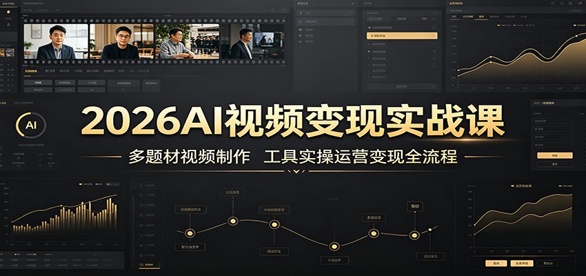 2026AI视频变现实战课:多题材视频制作,工具实操运营变现全流程-云网创