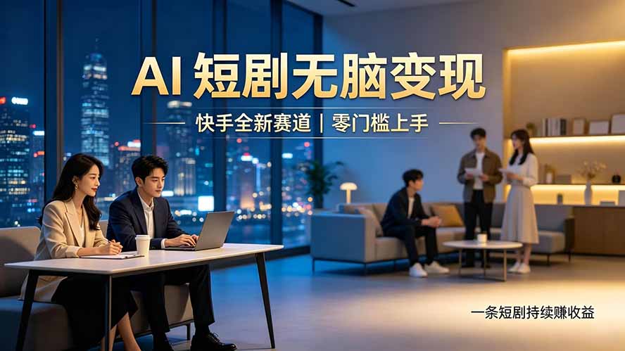 别乱找副业了,快手 AI 短剧零门槛长久被动增收-云网创