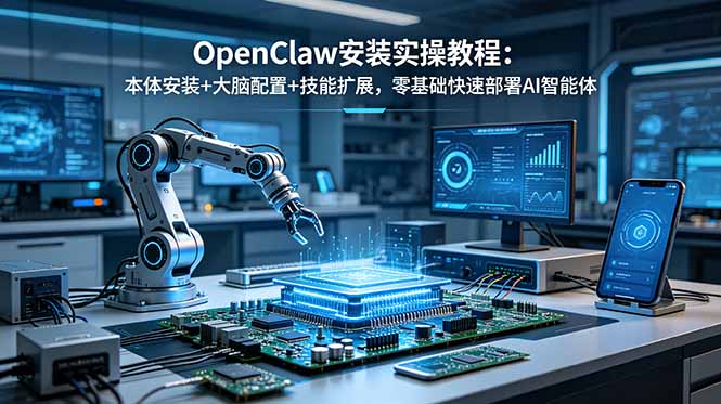 OpenClaw安装实操教程:本体安装+大脑配置+技能扩展,零基础快速部署AI智能体-云网创