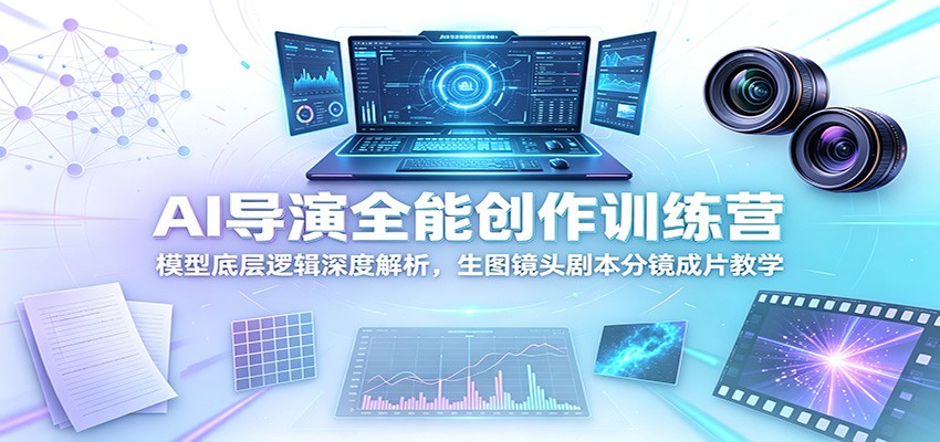 AI导演全能创作训练营:模型底层逻辑深度解析,生图镜头剧本分镜成片教学-云网创